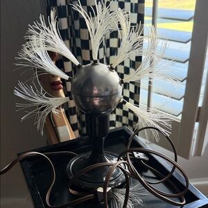 Retro Fiber Optic Table Lamp - Silver with White Fibers